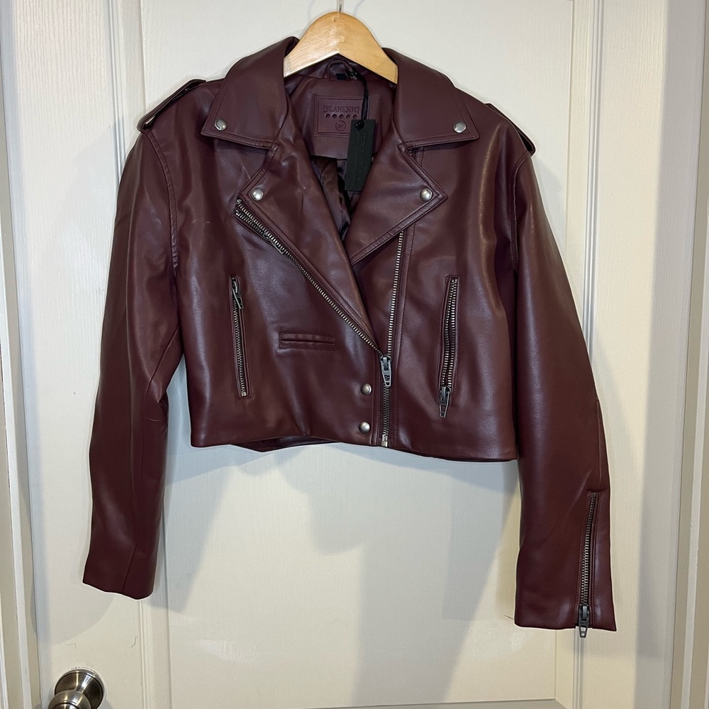 Blank NYC Deep Red Leather Jacket